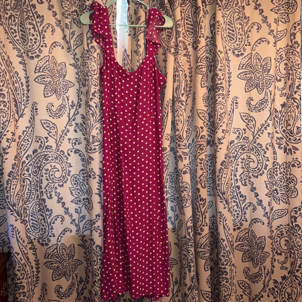 Loft purple polka dot dress
